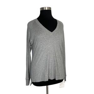 Shine L Heather Gray Colbie Top Raglan Long Sleeve T-Shirt Y2K VTG Pima Cotton